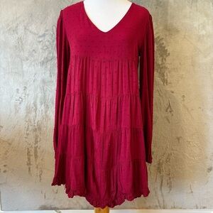 Miami Tiered Feminine Coquette Girl Ruffle Long Sleeve Boho Dress Wmn’s Sz XXS